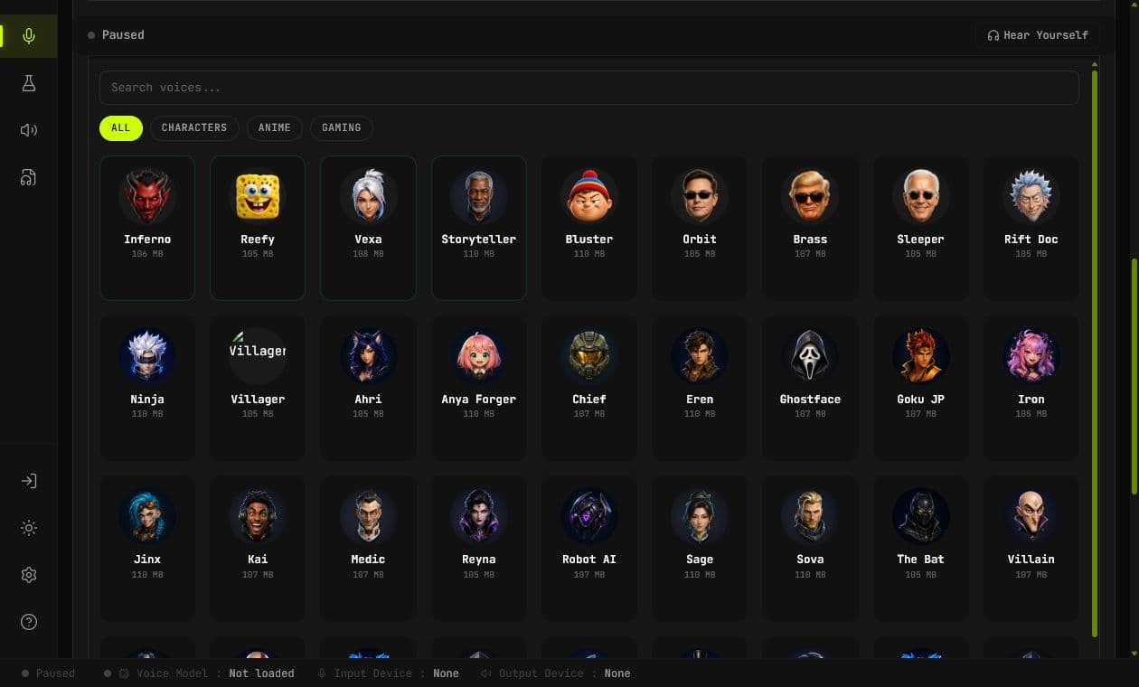 Echo Live free community AI voice library